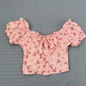 Pink Floral Bustier Top
